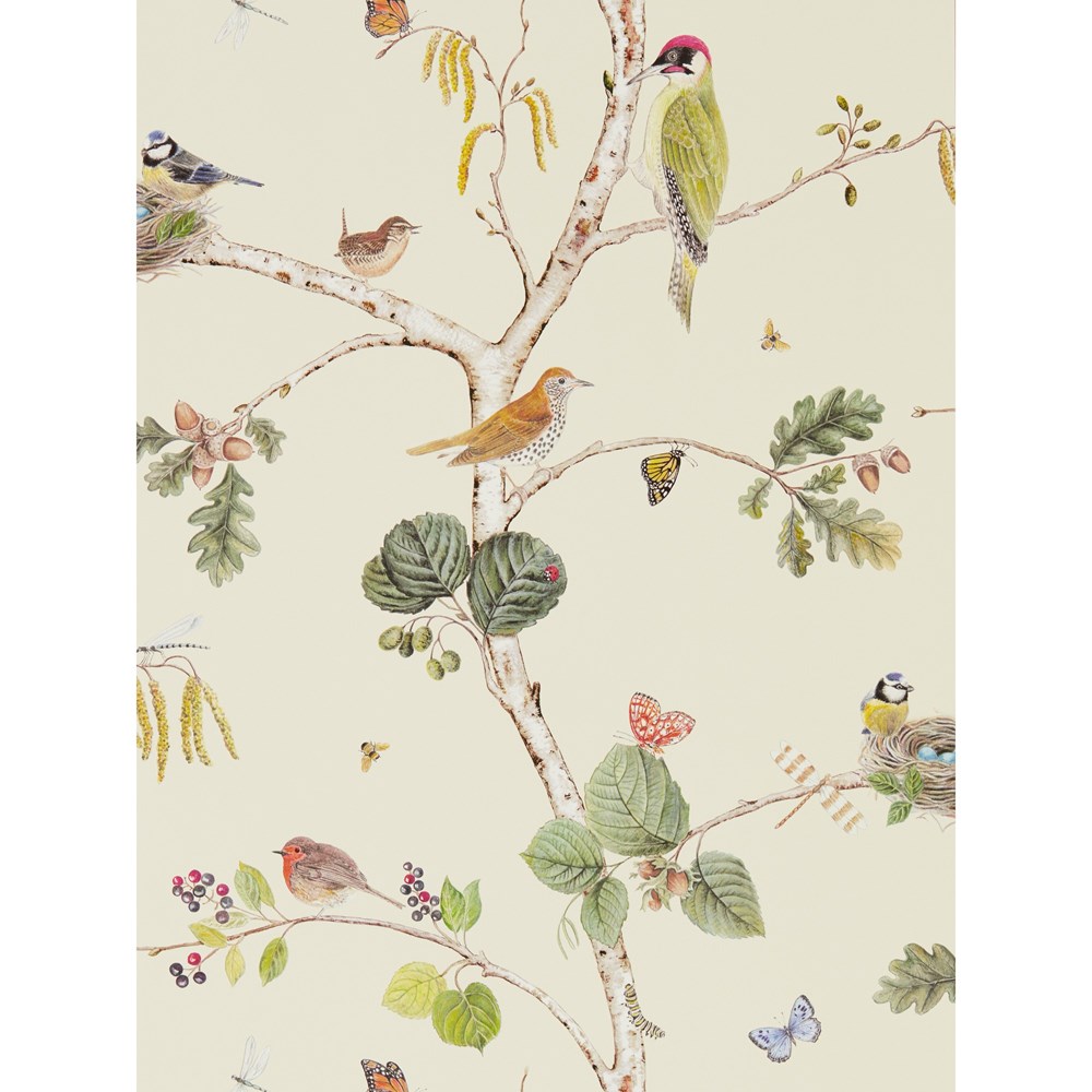 Woodland Chorus Wallpaper 215703 by Sanderson in Cream